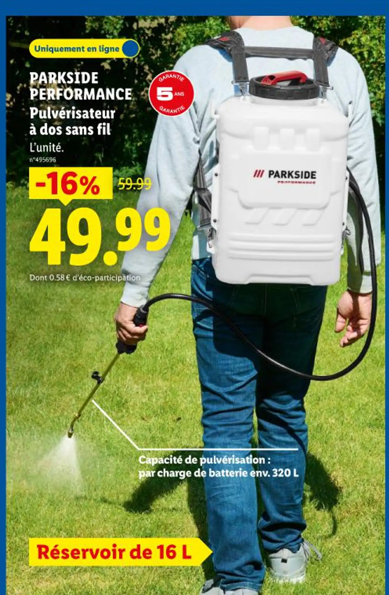 PARKSIDE PERFORMANCE Pulvérisateur à dos sans fil