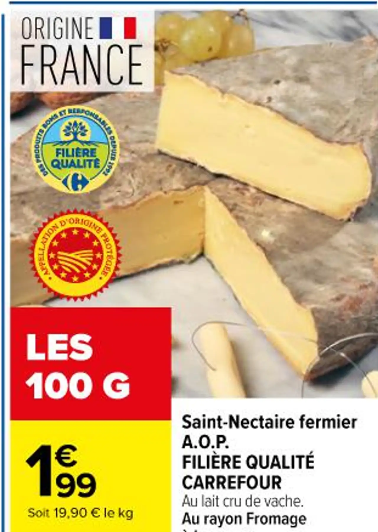 Saint-Nectaire fermier A.O.P. FILIÈRE QUALITÉ CARREFOUR