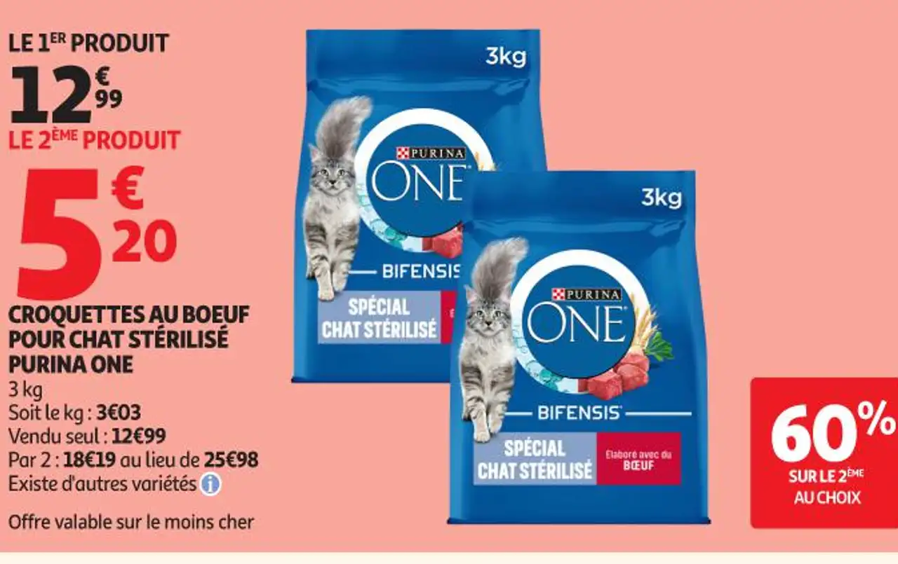CROQUETTES AU BOEUF POUR CHAT STÉRILISÉ PURINA ONE