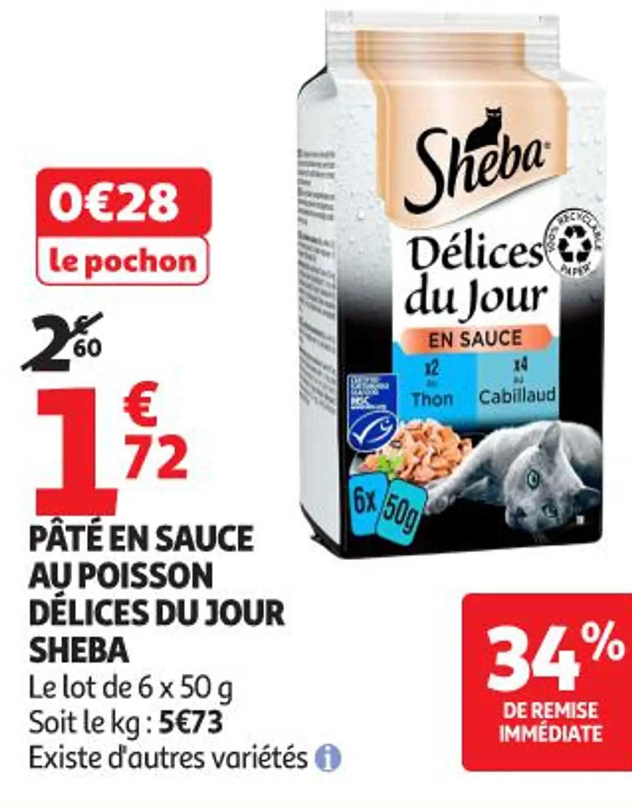 PÂTÉ EN SAUCE AU POISSON DÉLICES DU JOUR SHEBA