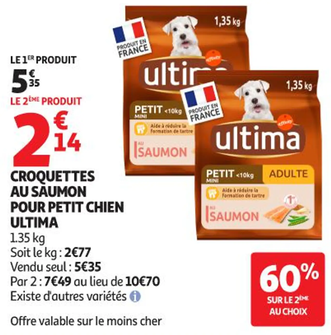 ULTIMA Croquettes au Saumon pour Petit Chien