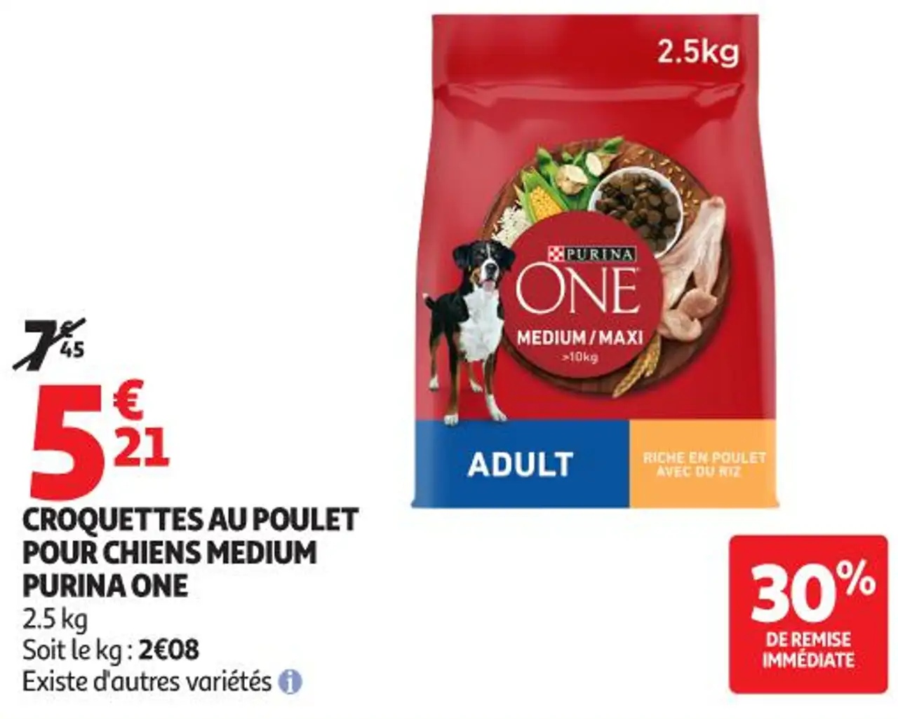 PURINA ONE Croquettes au Poulet pour Chiens Medium
