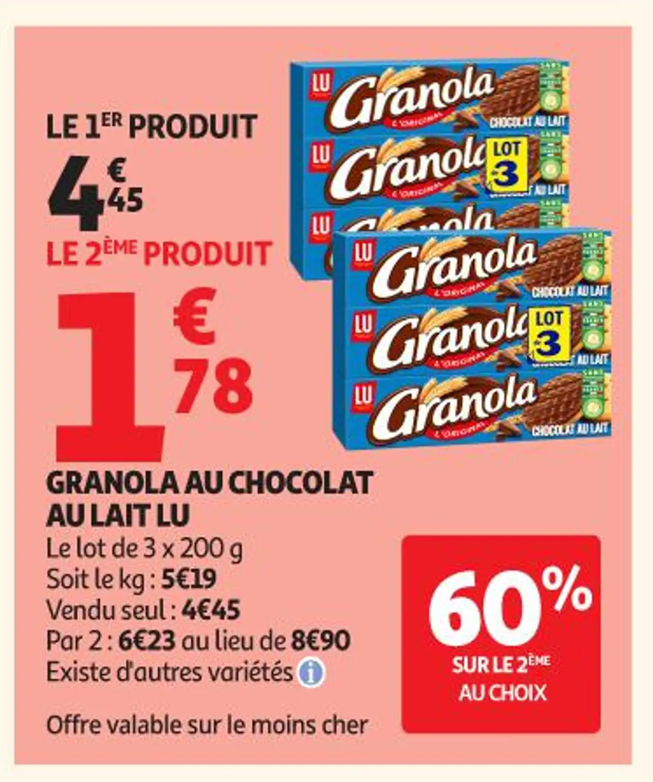 Granola au chocolat au lait LU