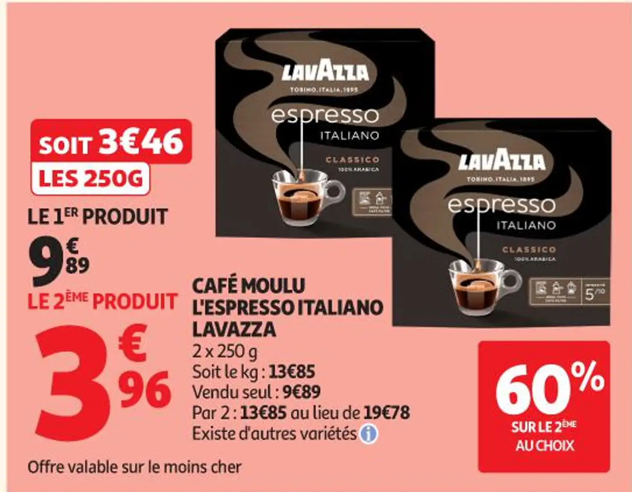 CAFÉ MOULU L'ESPRESSO ITALIANO LAVAZZA
