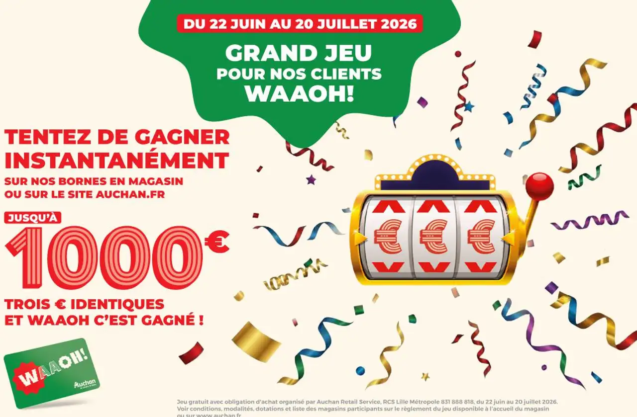 Grand Jeu Waaoh! Tentez de gagner instantanément jusqu'à 1000€