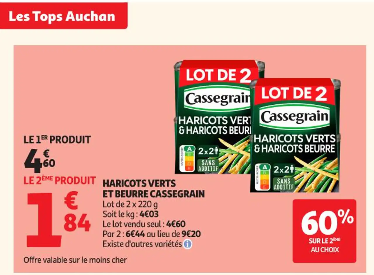 Haricots verts et beurre Cassegrain