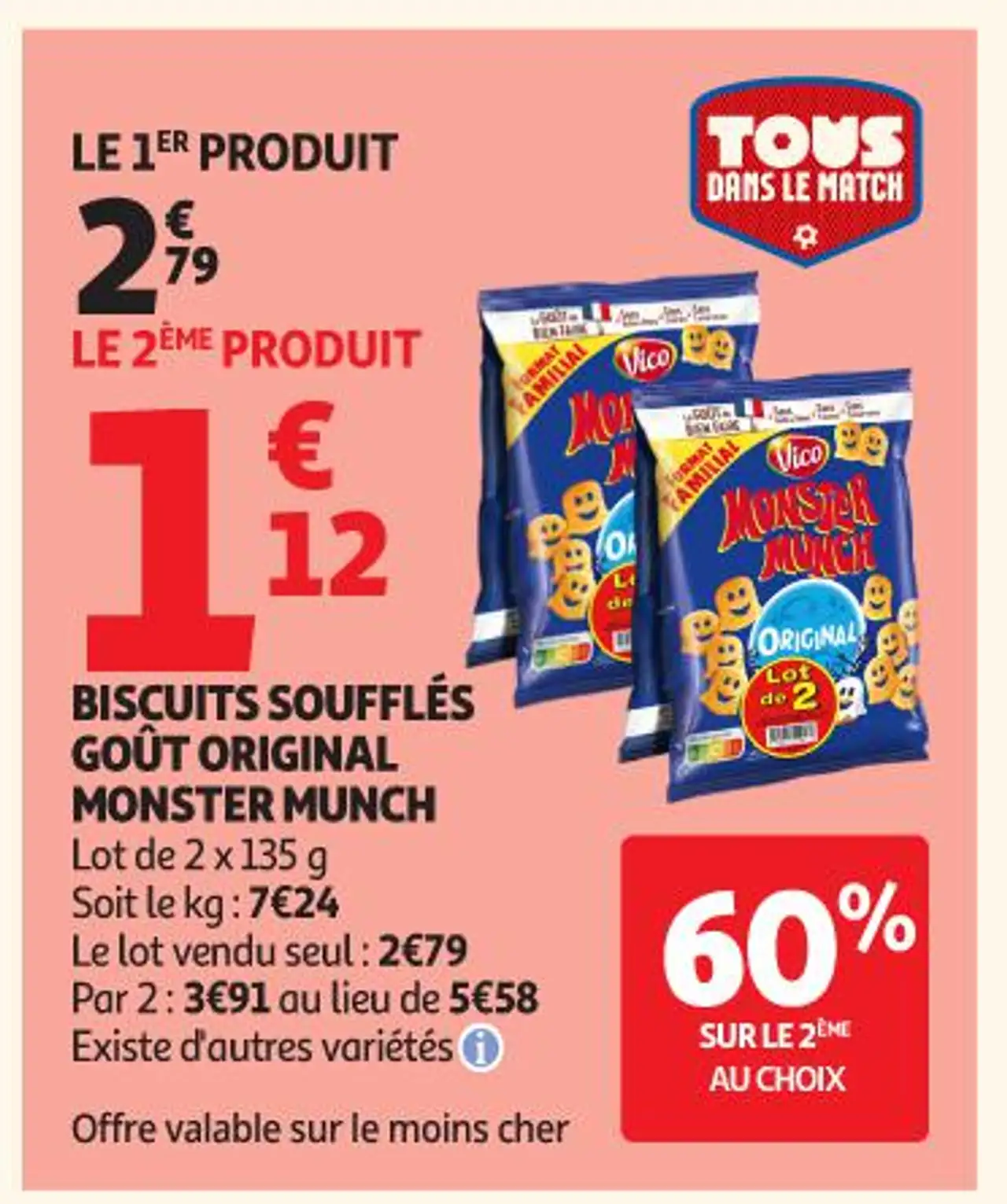 Biscuits soufflés goût original Monster Munch