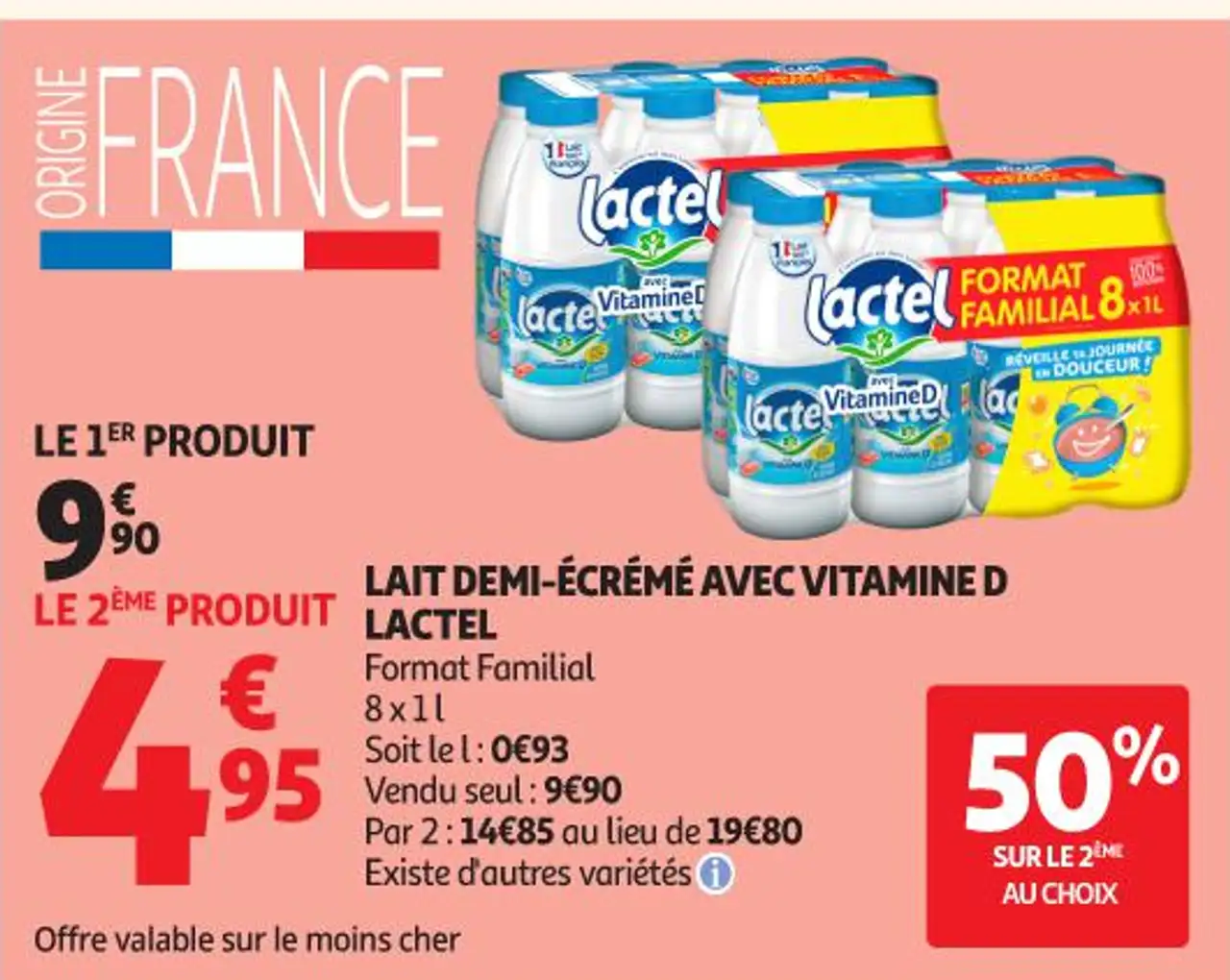 LAIT DEMI-ÉCRÉMÉ AVEC VITAMINE D LACTEL