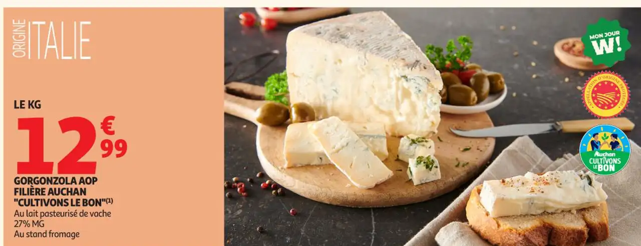 Gorgonzola AOP Filière Auchan "Cultivons Le Bon"