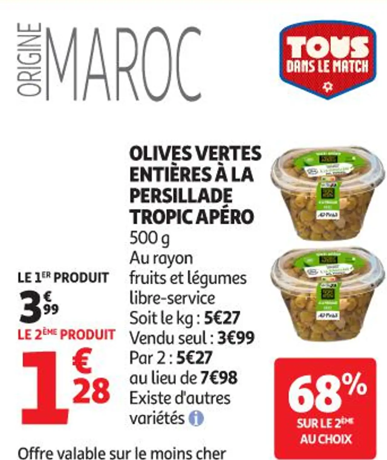 OLIVES VERTES ENTIÈRES À LA PERSILLADE TROPIC APÉRO