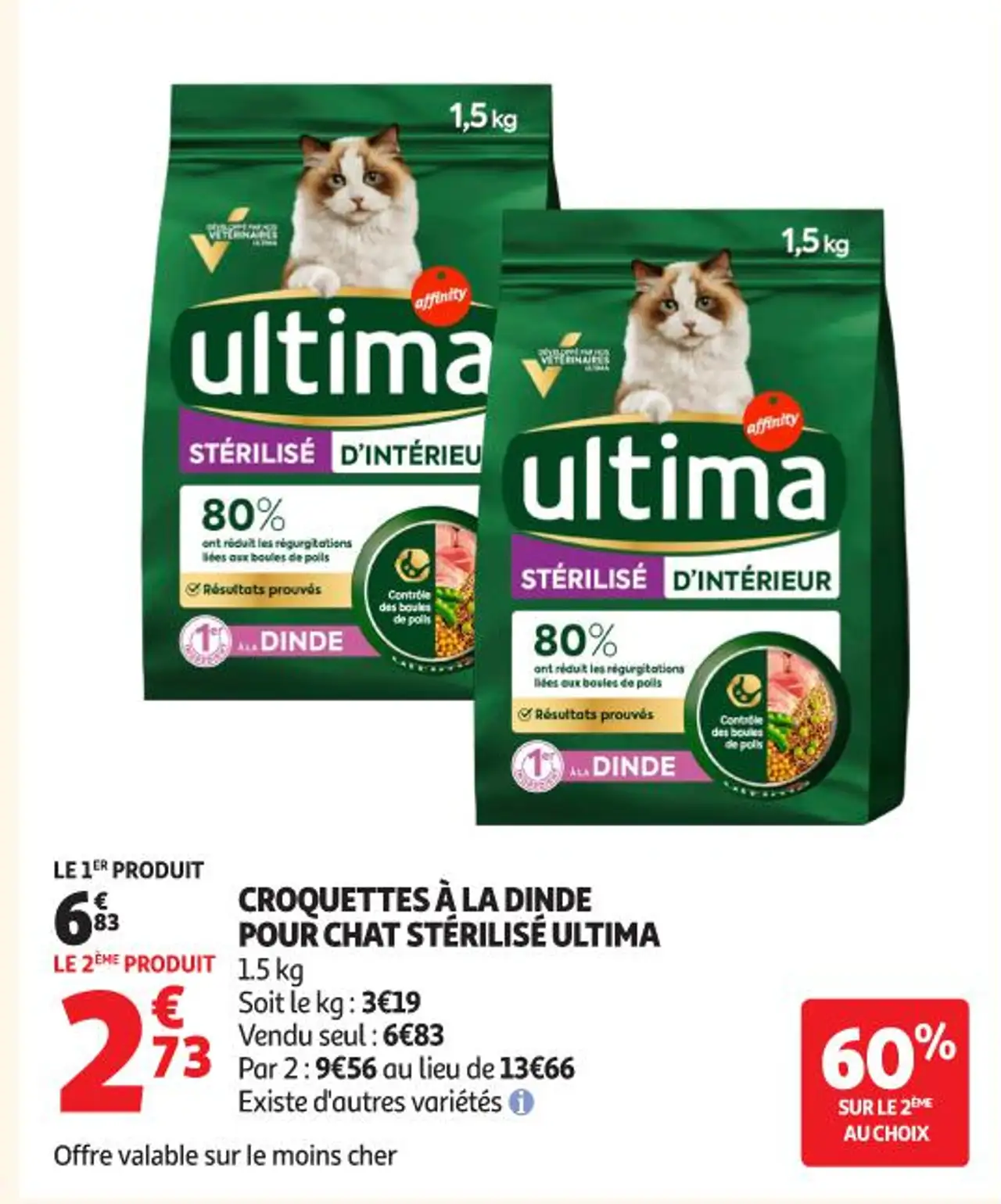 Croquettes à la dinde pour chat stérilisé Ultima
