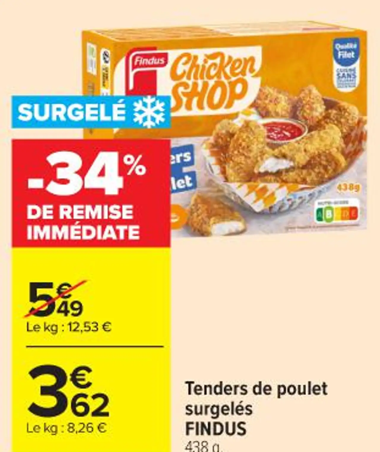 Tenders de poulet surgelés FINDUS