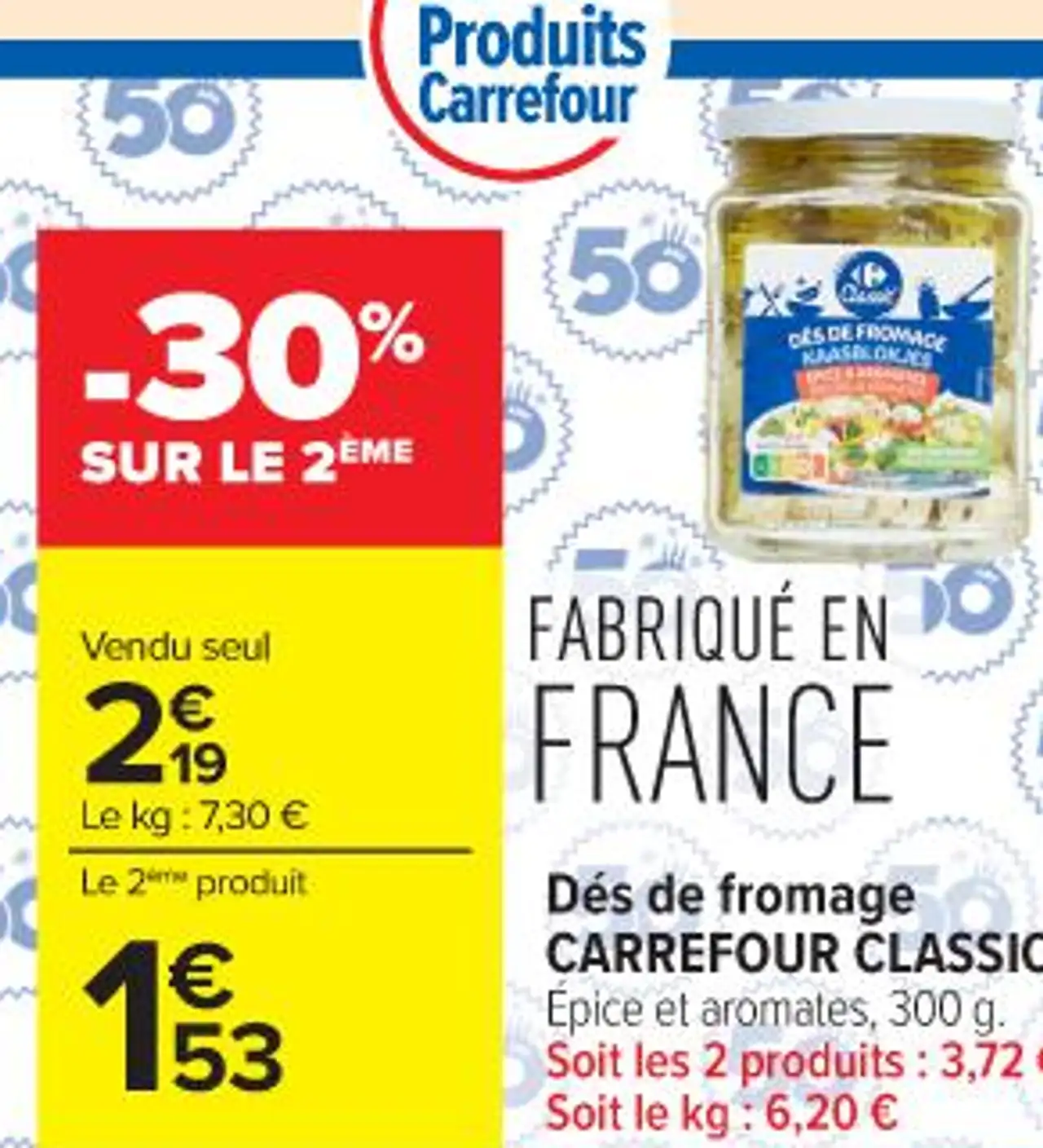 Dés de fromage CARREFOUR CLASSIC'