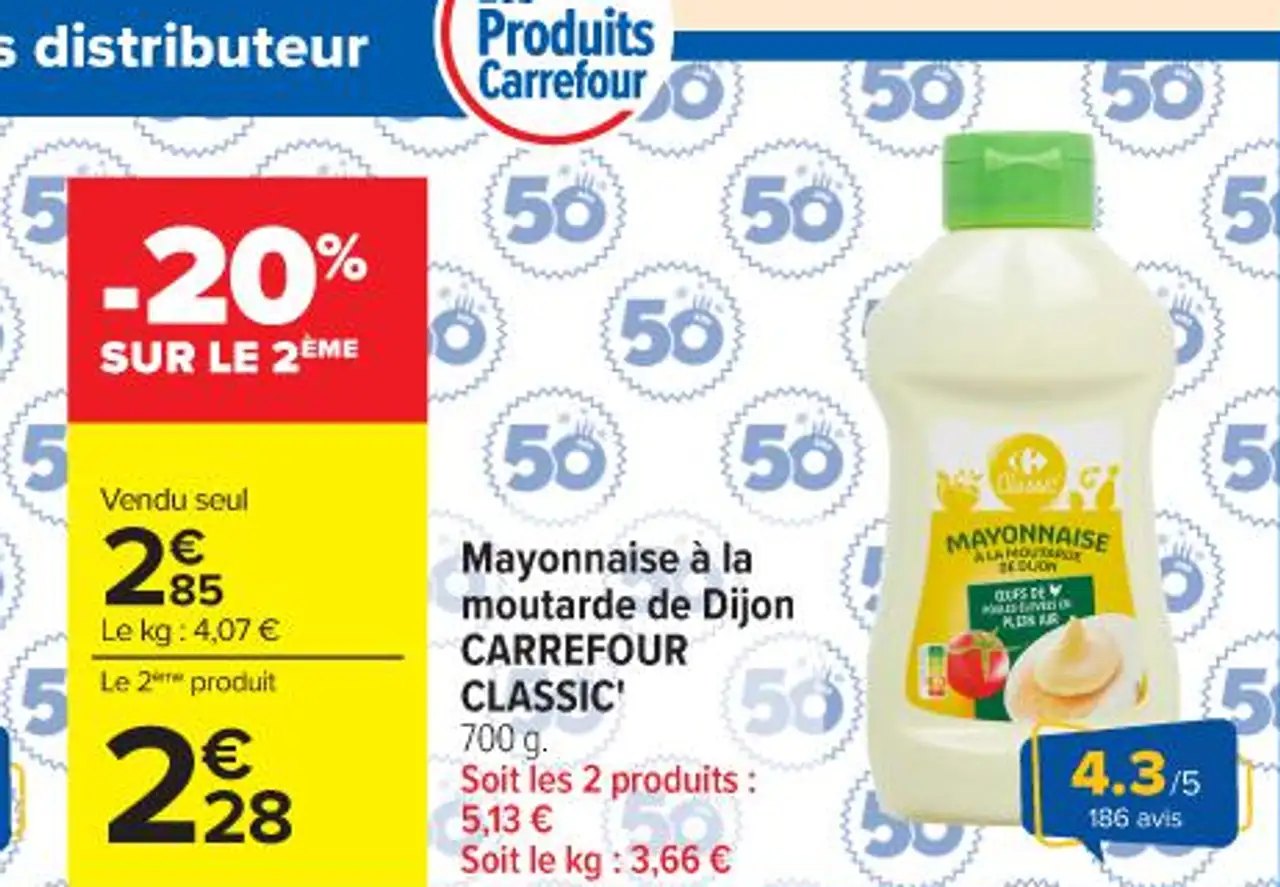 Mayonnaise à la moutarde de Dijon Carrefour Classic'