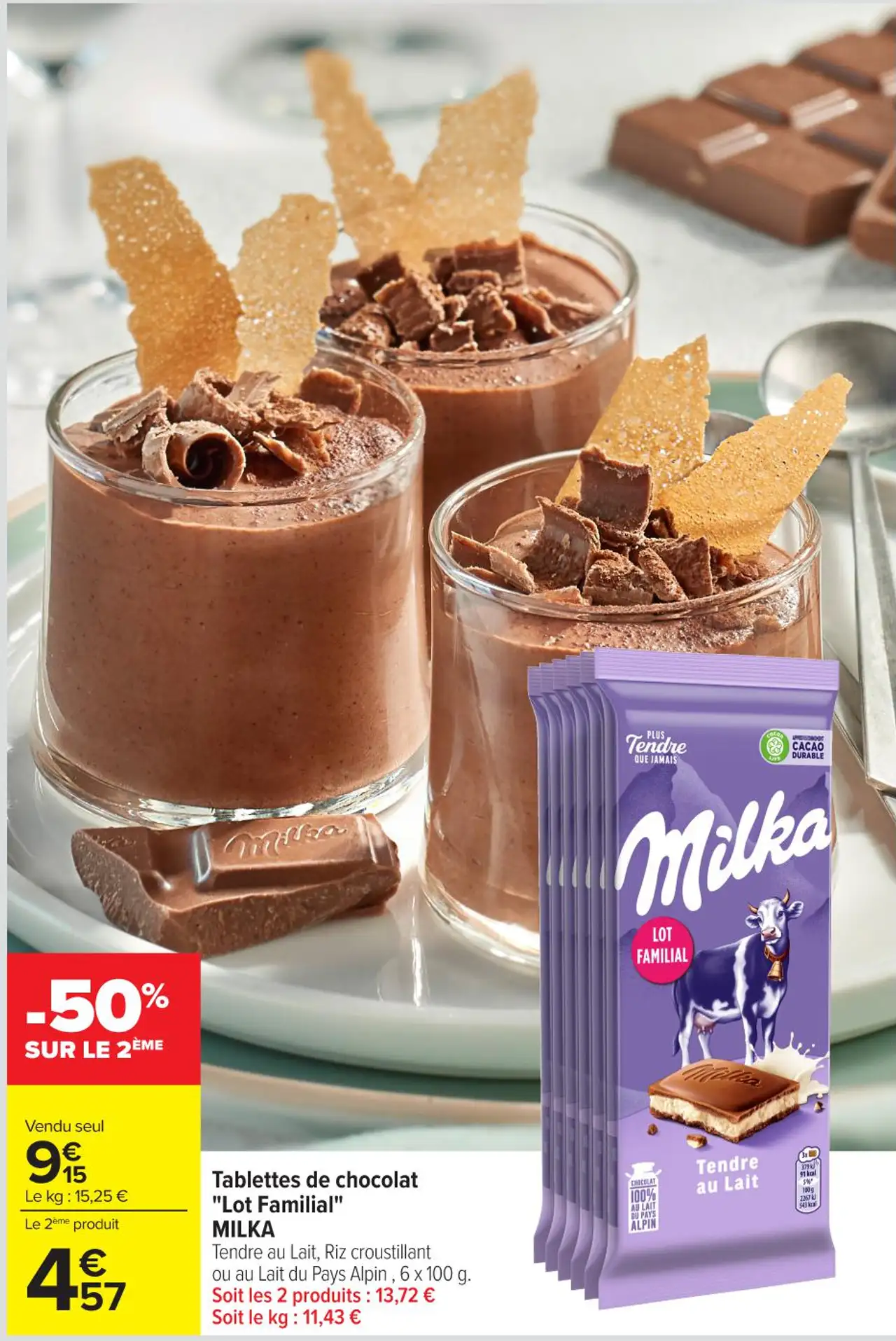 Tablettes de chocolat "Lot Familial" MILKA