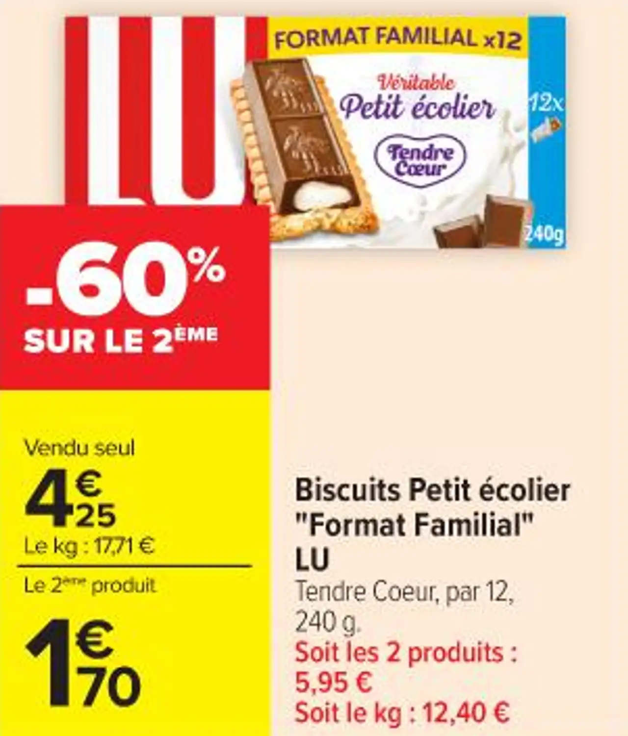 Biscuits Petit écolier "Format Familial" LU