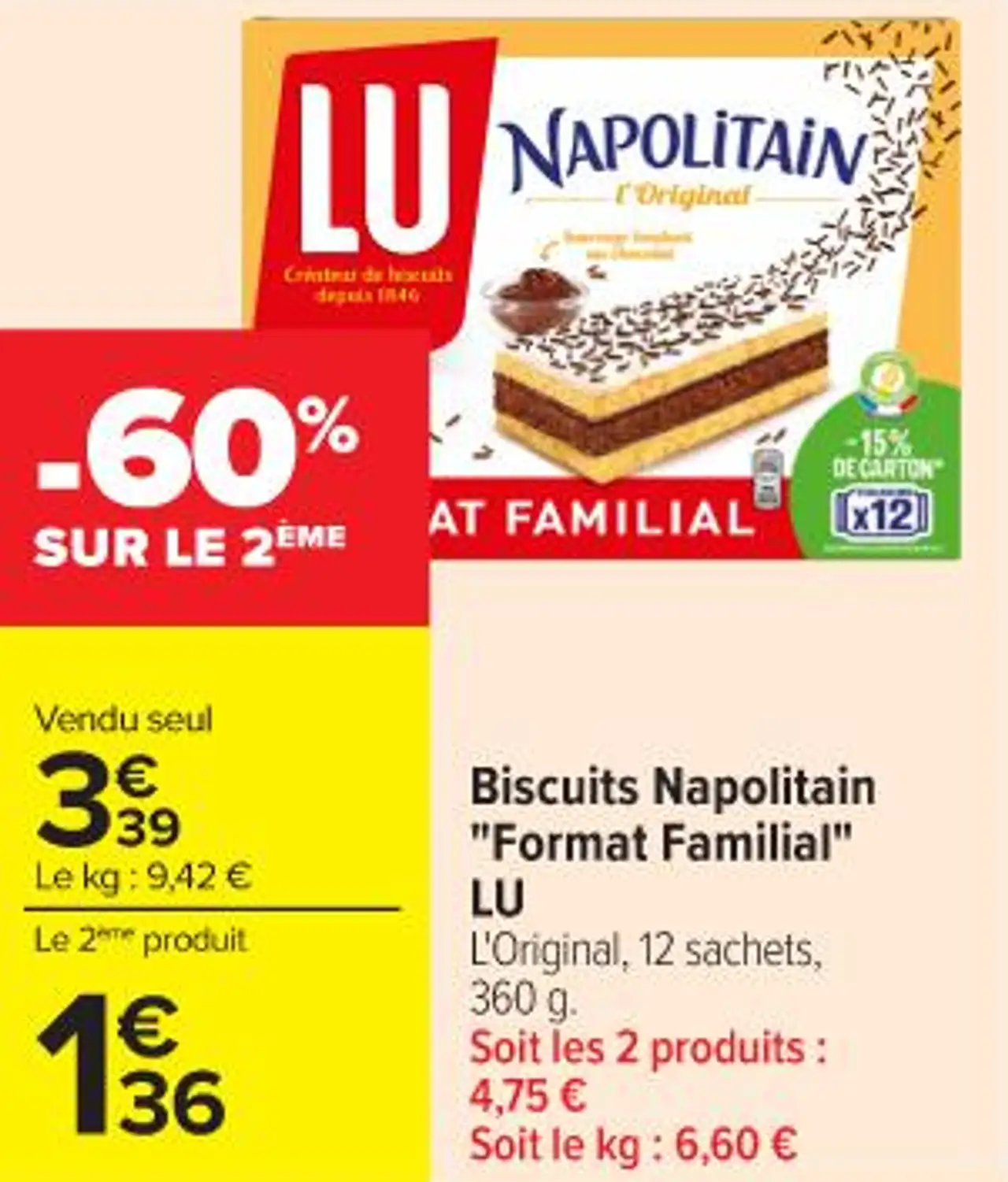 Biscuits Napolitain "Format Familial" LU