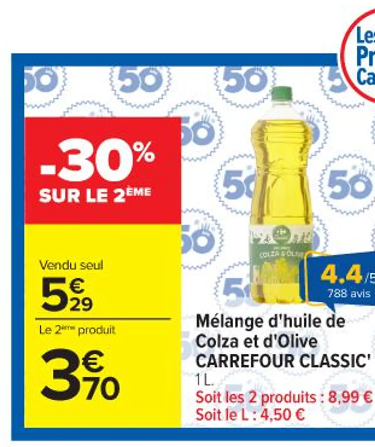 Mélange d'huile de Colza et d'Olive CARREFOUR CLASSIC