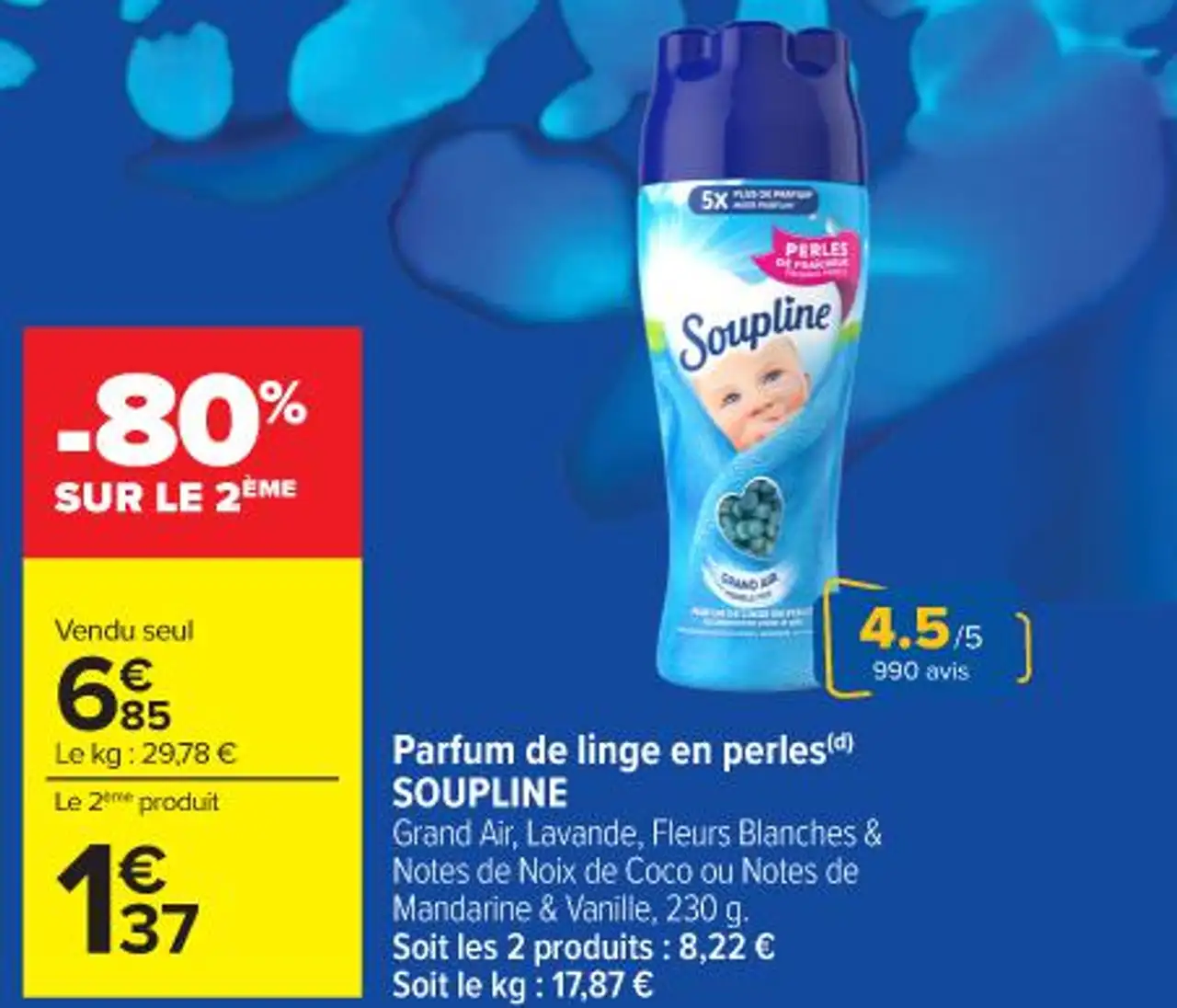 Parfum de linge en perles SOUPLINE