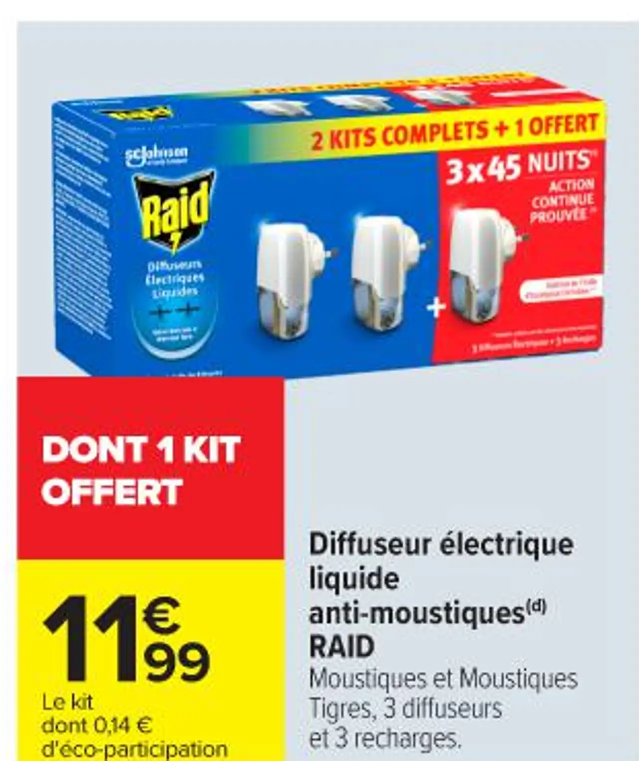 Diffuseur électrique liquide anti-moustiques RAID