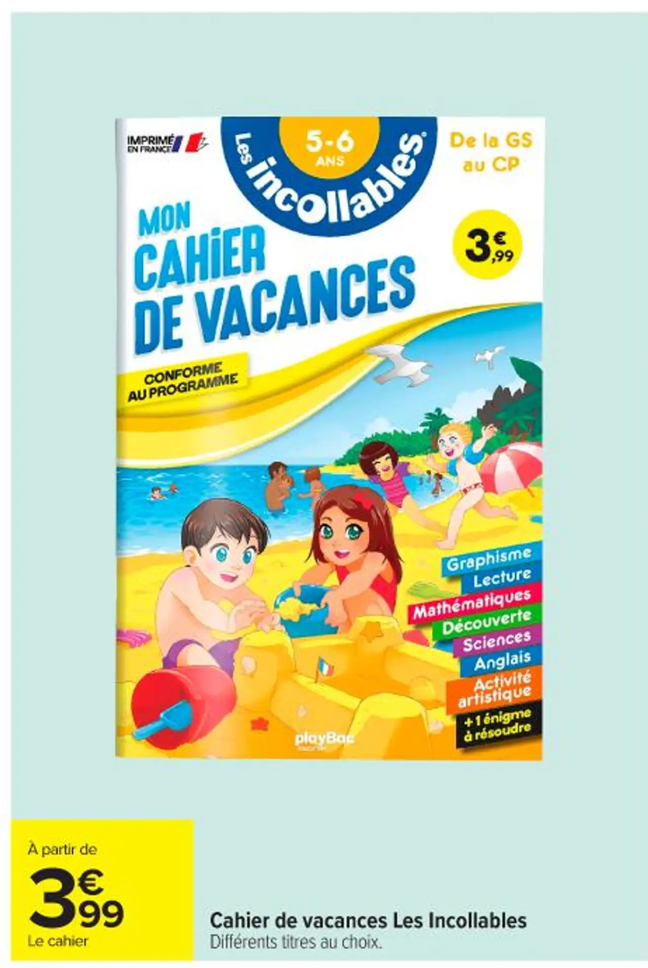 Cahier de vacances Les Incollables