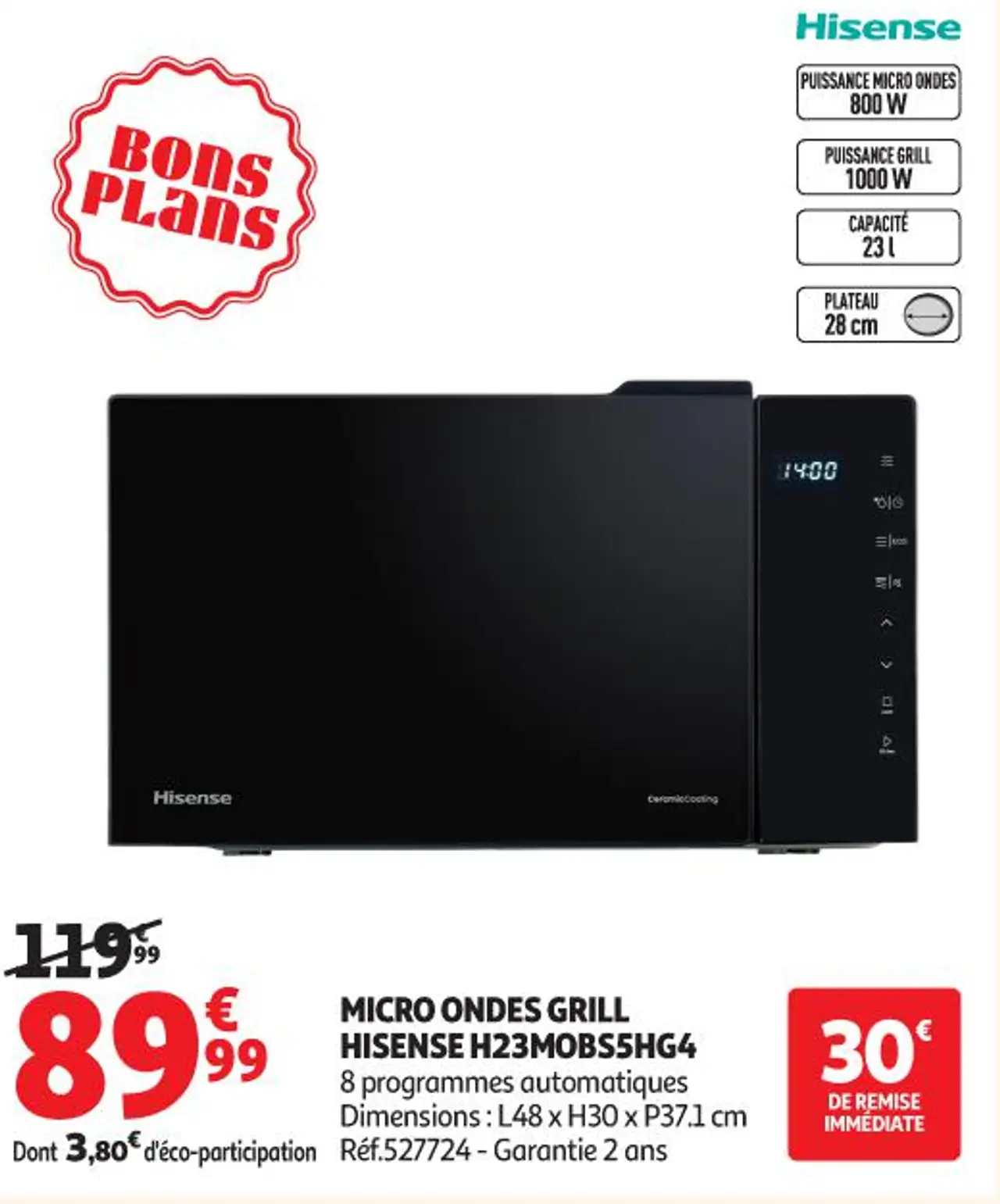 MICRO ONDES GRILL HISENSE H23MOBS5HG4