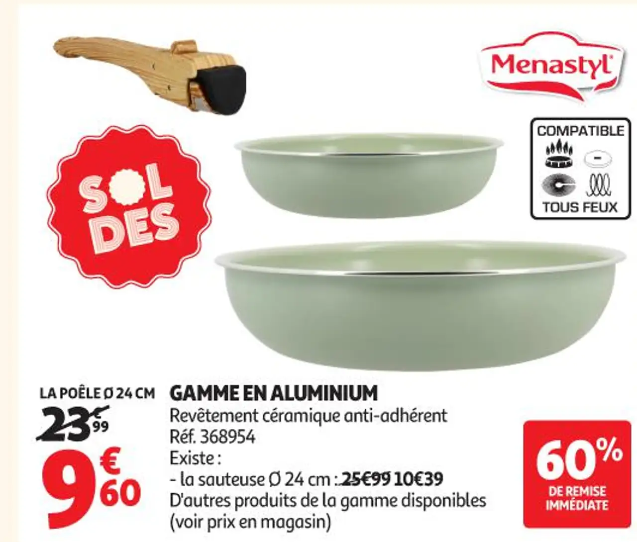 Menastyl Gamme en aluminium La poêle Ø 24 cm