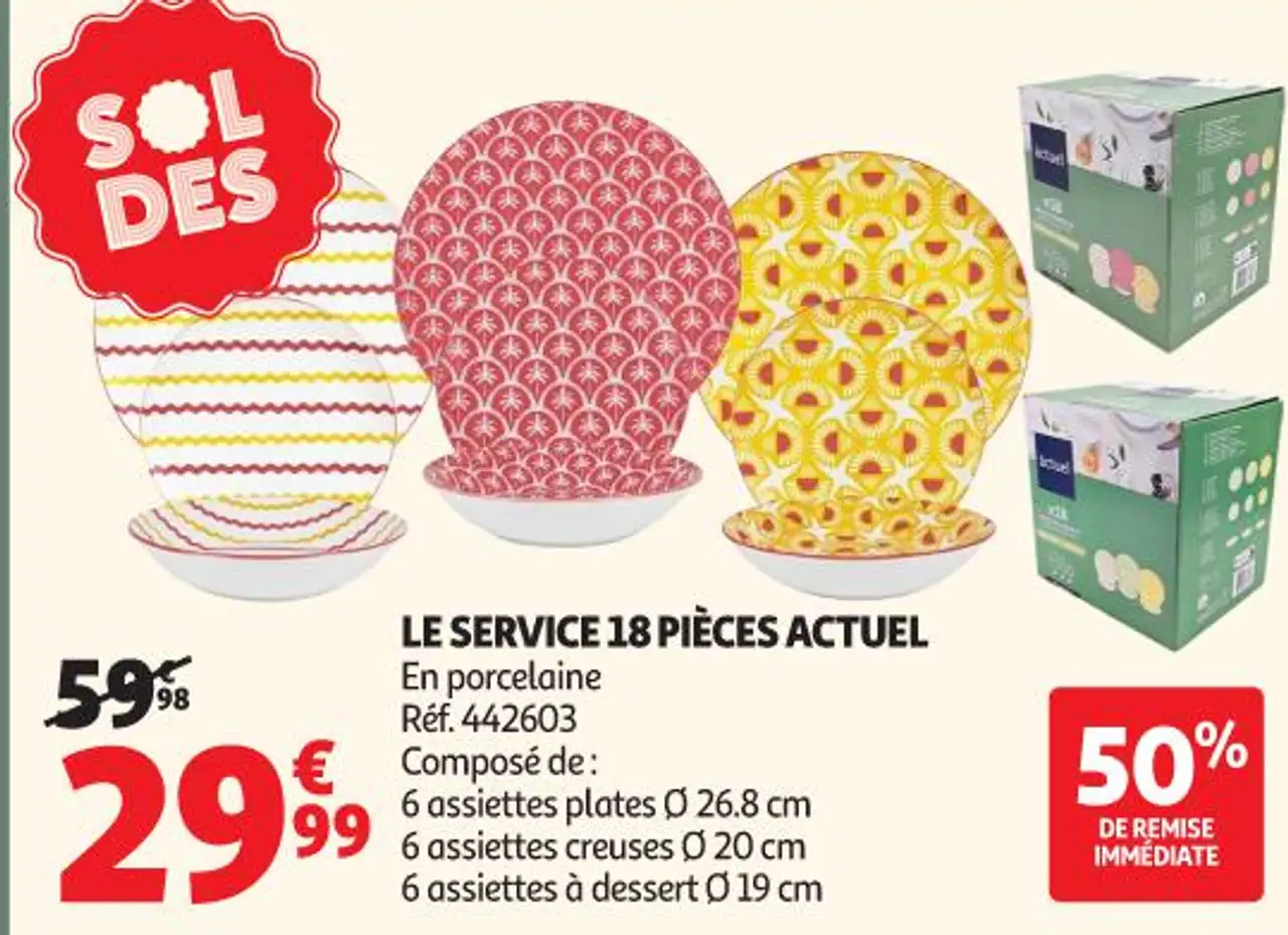 Le service 18 pièces actuel