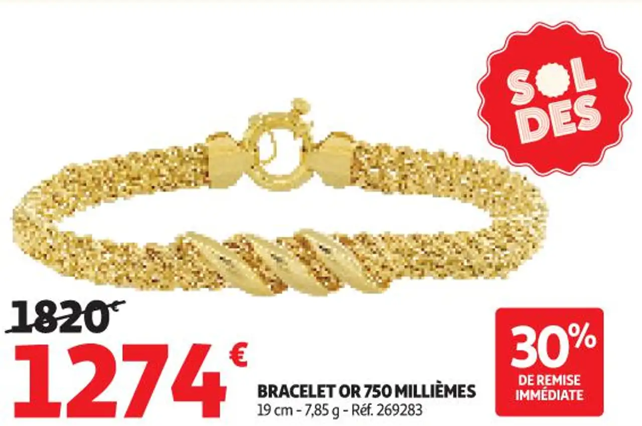 Bracelet or 750 millièmes la VIE en OR