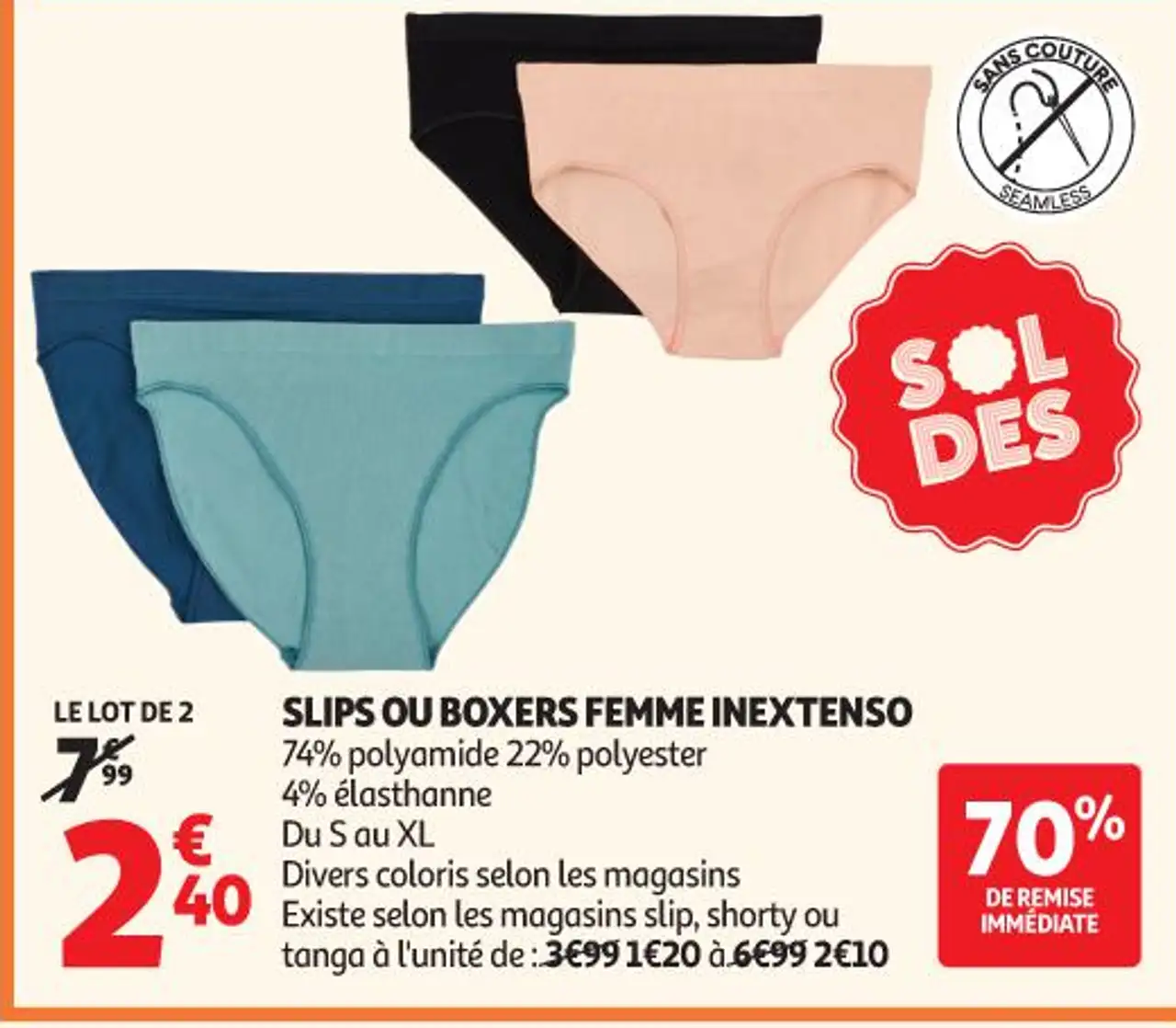 SLIPS OU BOXERS FEMME INEXTENSO
