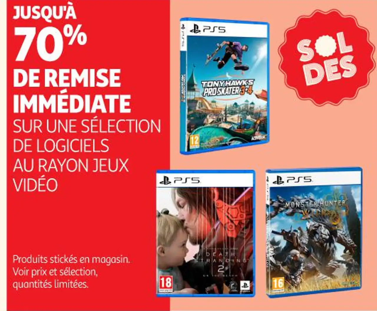 Sélection de logiciels au rayon jeux vidéo