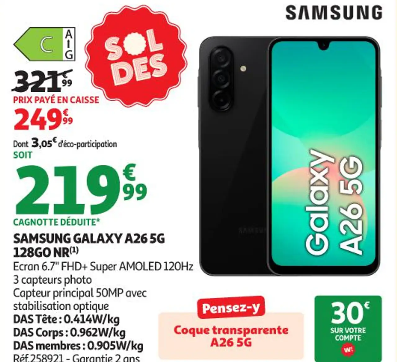 SAMSUNG GALAXY A26 5G 128GO NR