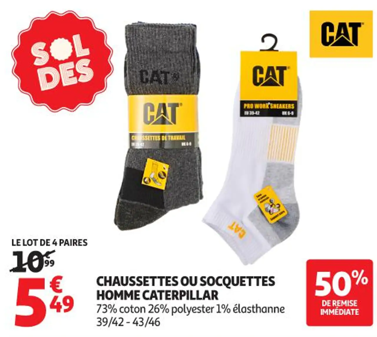 CHAUSSETTES OU SOCQUETTES HOMME CATERPILLAR