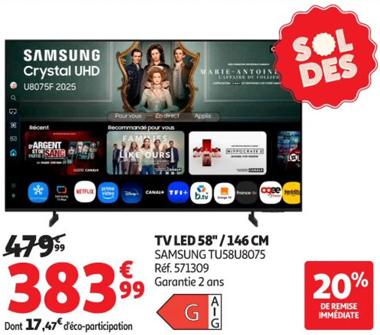 TV LED 58" / 146 CM SAMSUNG TU58U8075