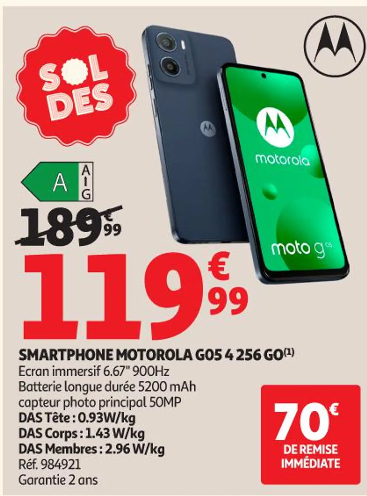 SMARTPHONE MOTOROLA G05 4 256 GO