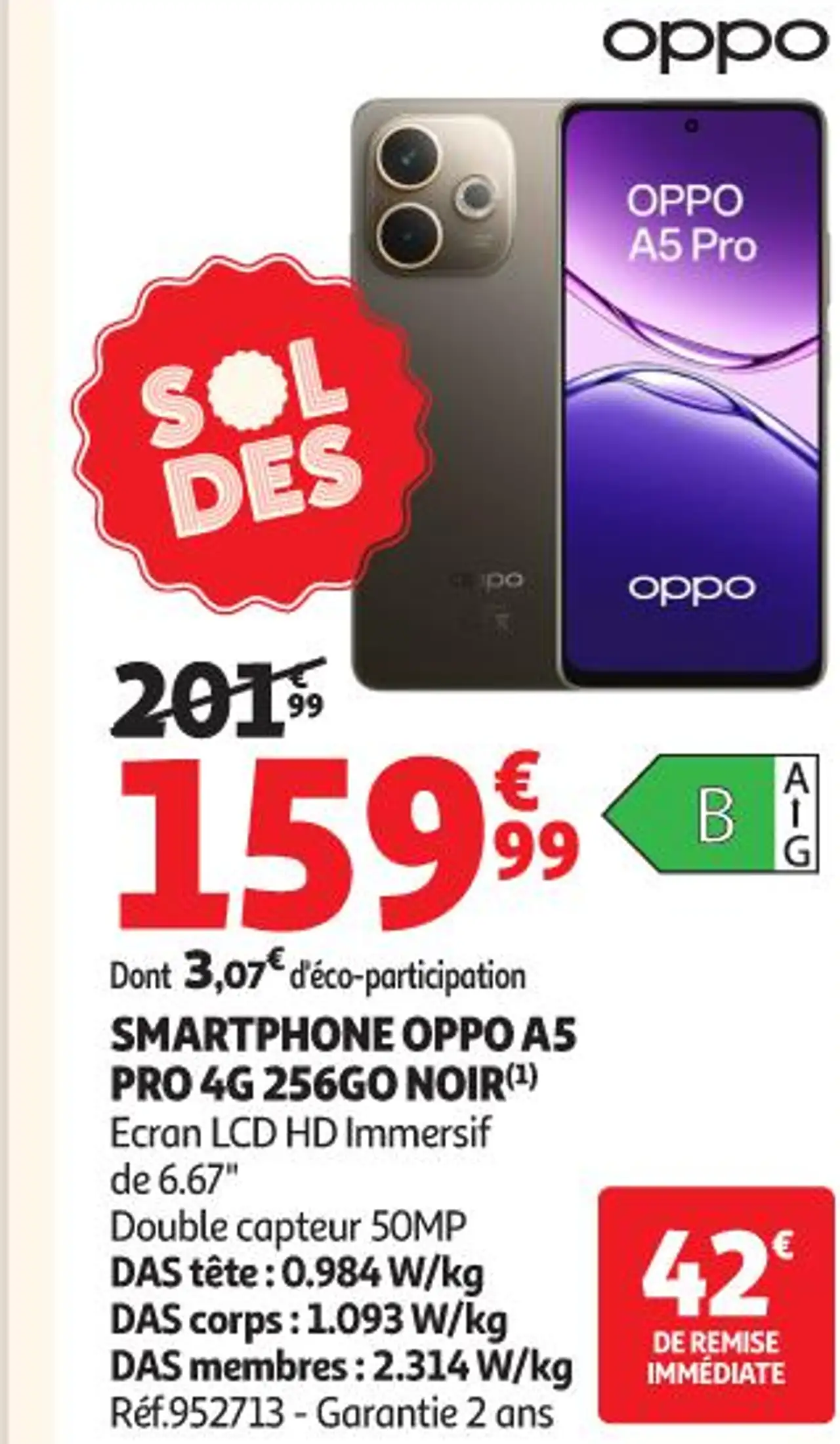 SMARTPHONE OPPO A5 PRO 4G 256GO NOIR