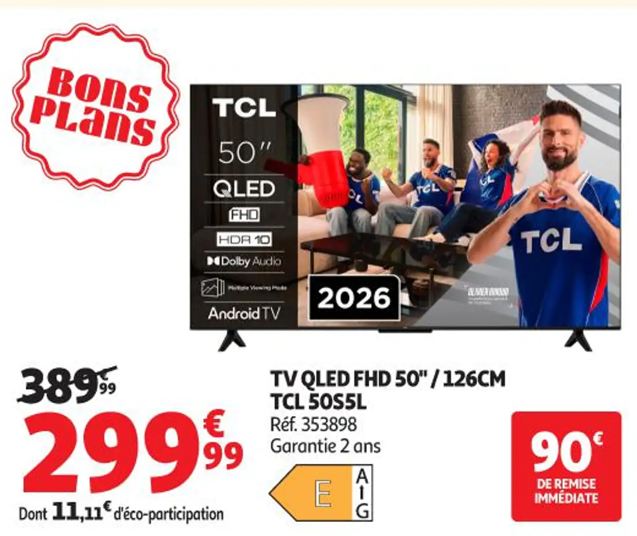 TV QLED FHD 50" / 126CM TCL 50S5L