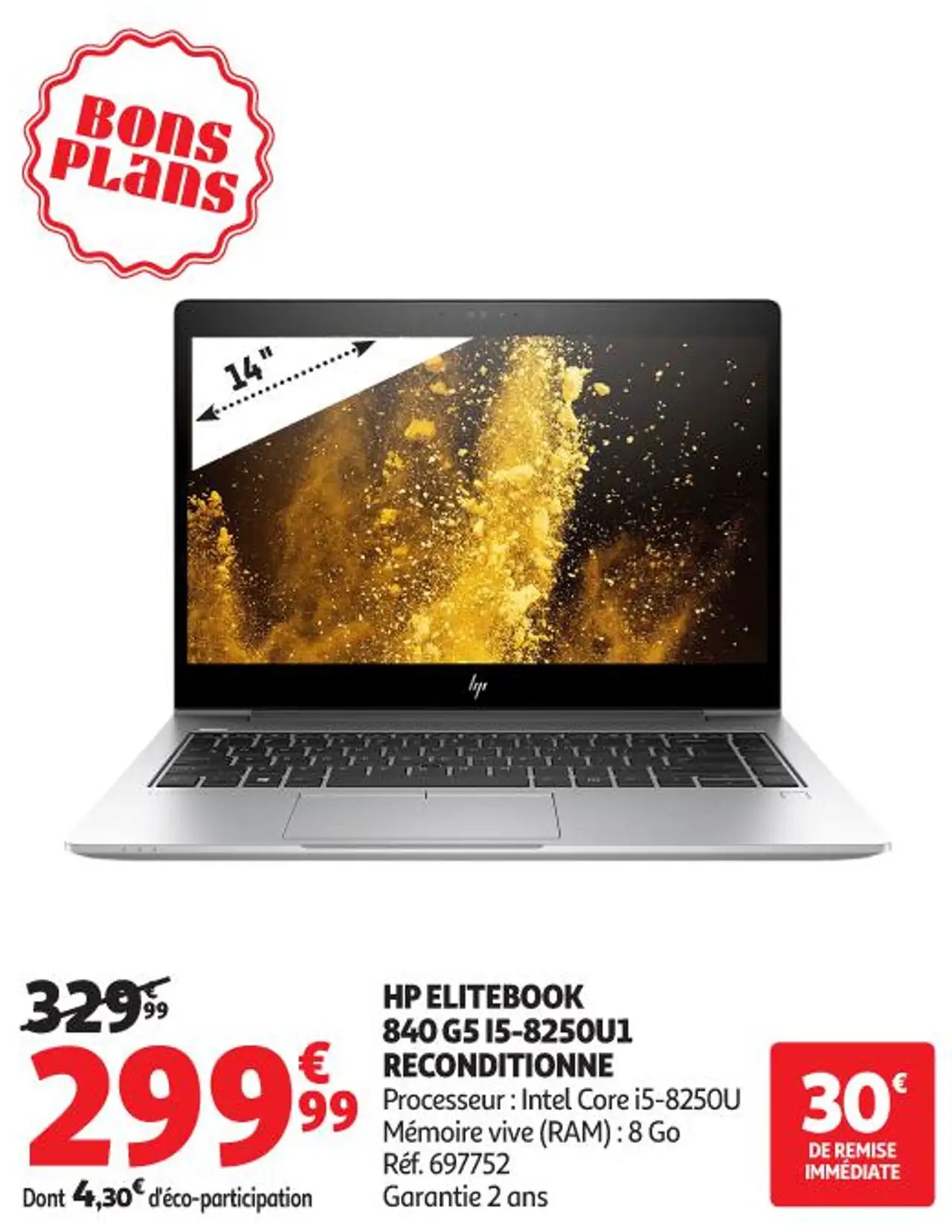 HP ELITEBOOK 840 G5 I5-8250U1 RECONDITIONNÉ