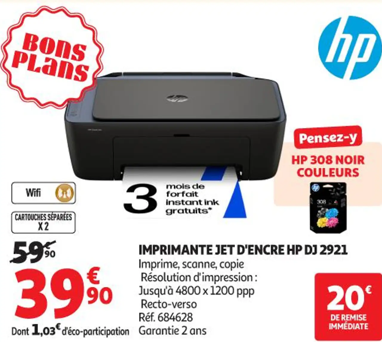 IMPRIMANTE JET D'ENCRE HP DJ 2921