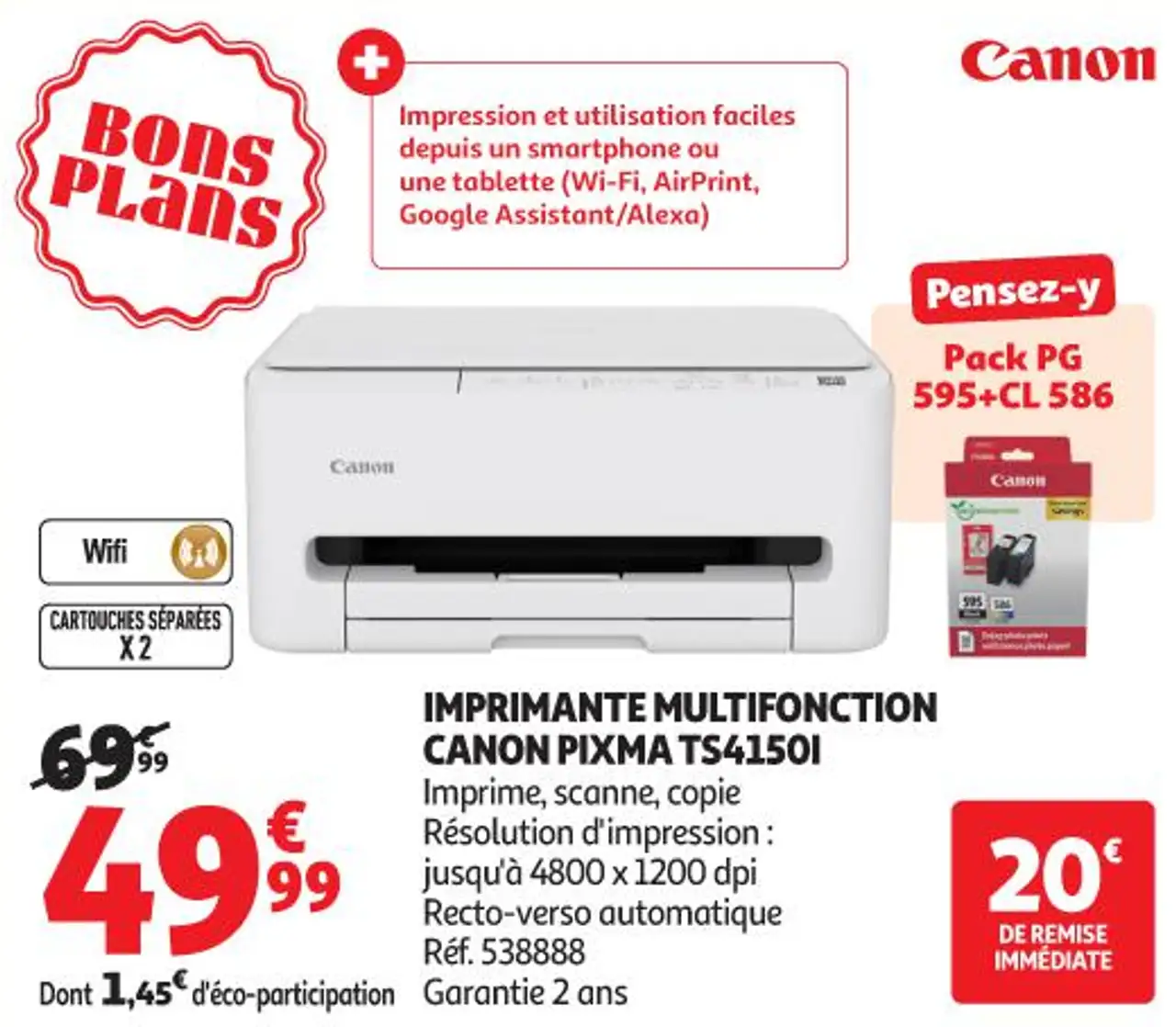 IMPRIMANTE MULTIFONCTION CANON PIXMA TS4150I
