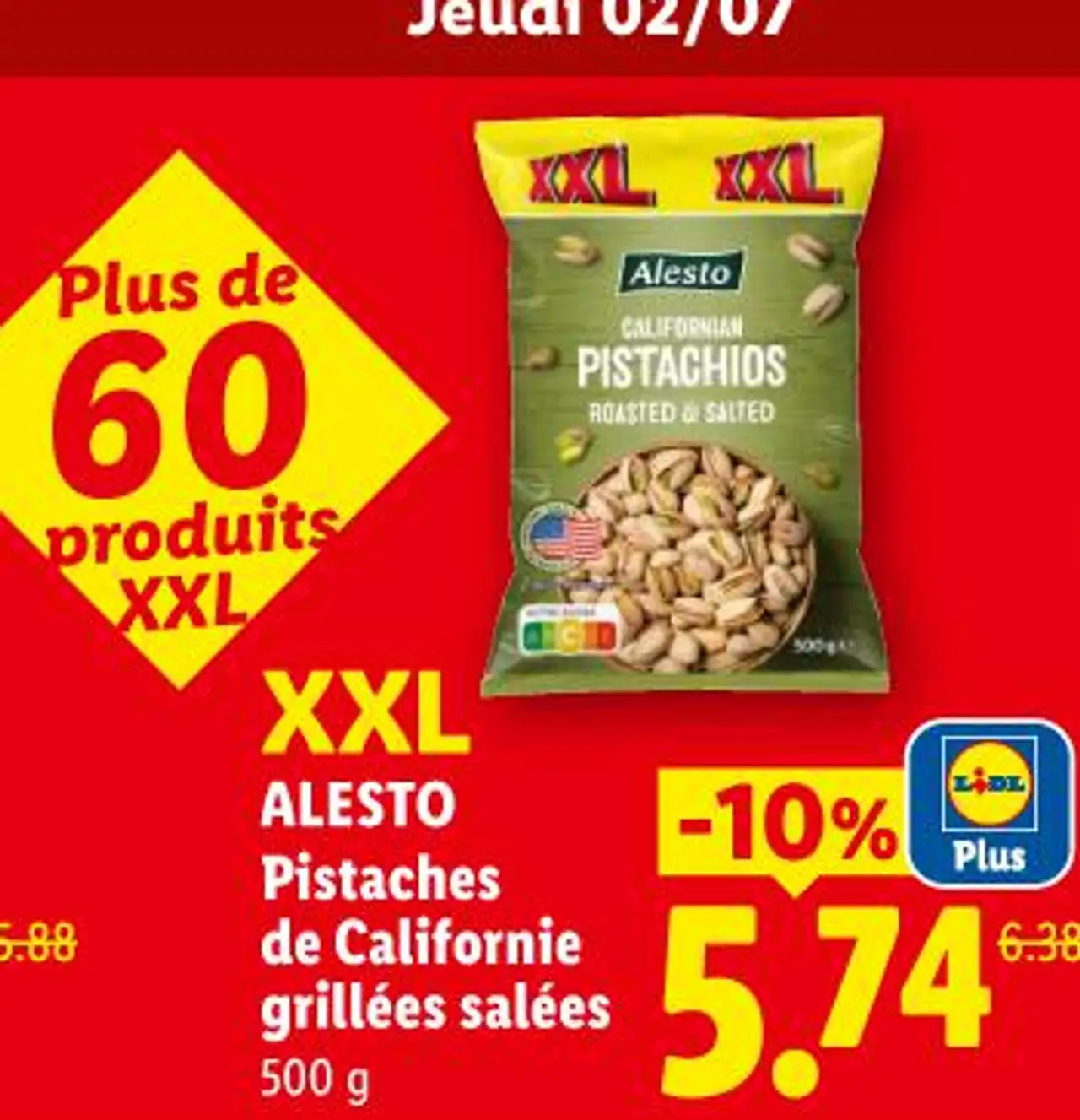 Alesto Pistaches de Californie grillées salées XXL