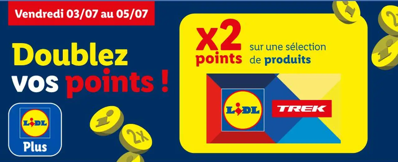 Doublez vos points ! sur une sélection de produits Lidl Trek