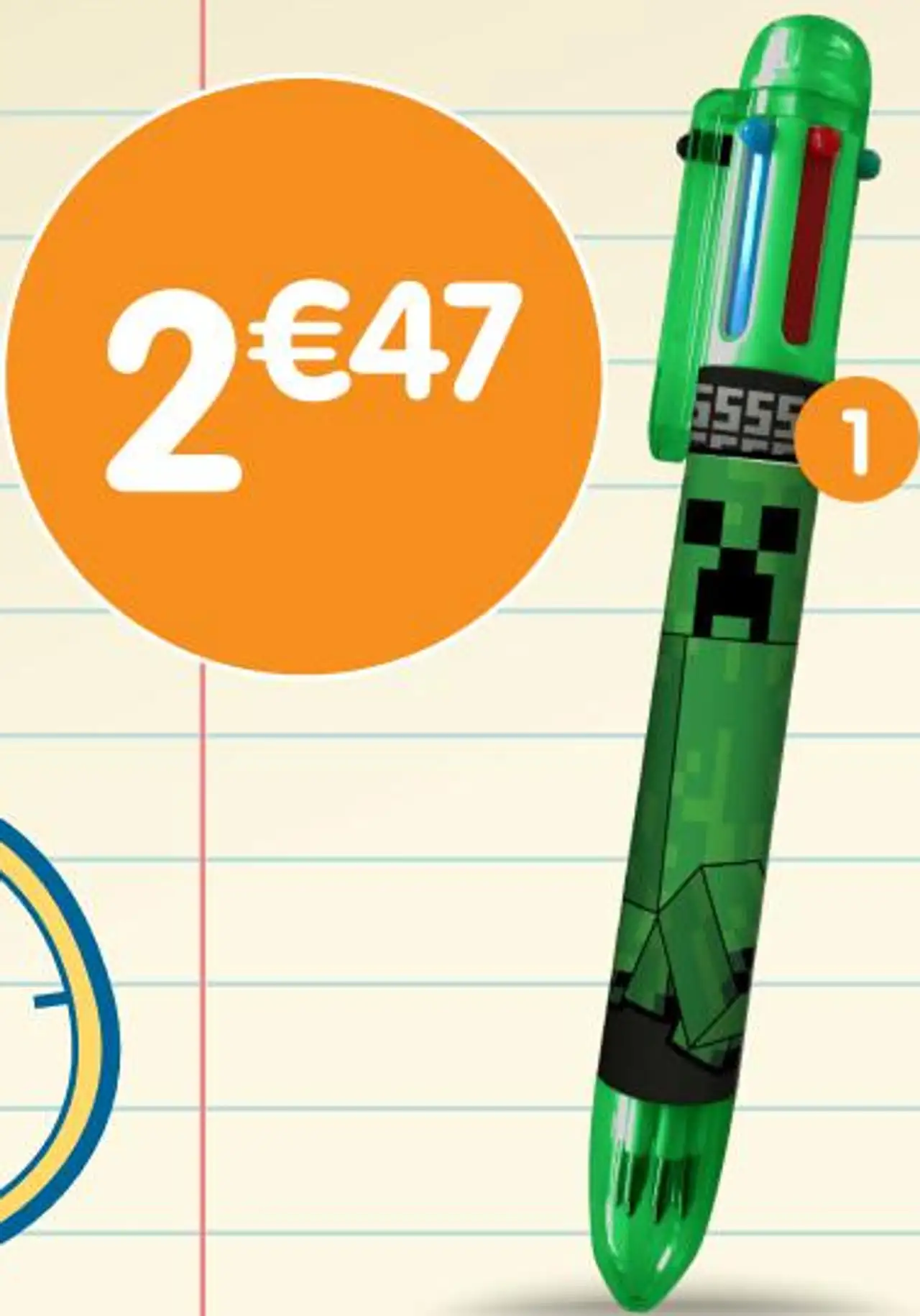 Stylo 6 couleurs MINECRAFT