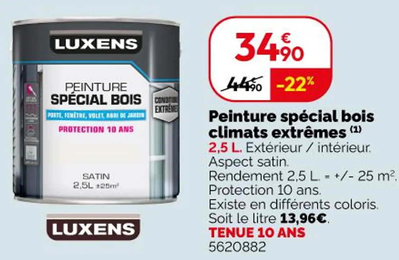 Peinture spécial bois climats extrêmes Luxens