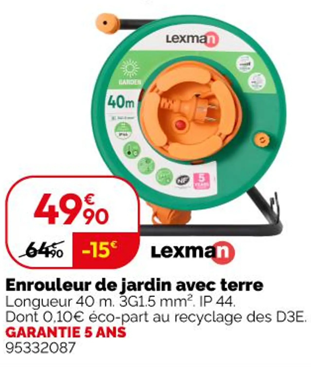 Enrouleur de jardin avec terre Lexman