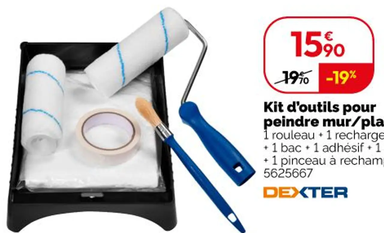 Kit d'outils pour peindre mur/plafond DEXTER
