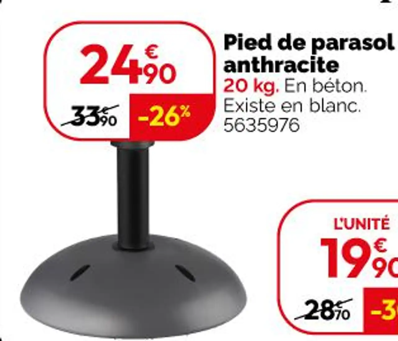 Pied de parasol anthracite