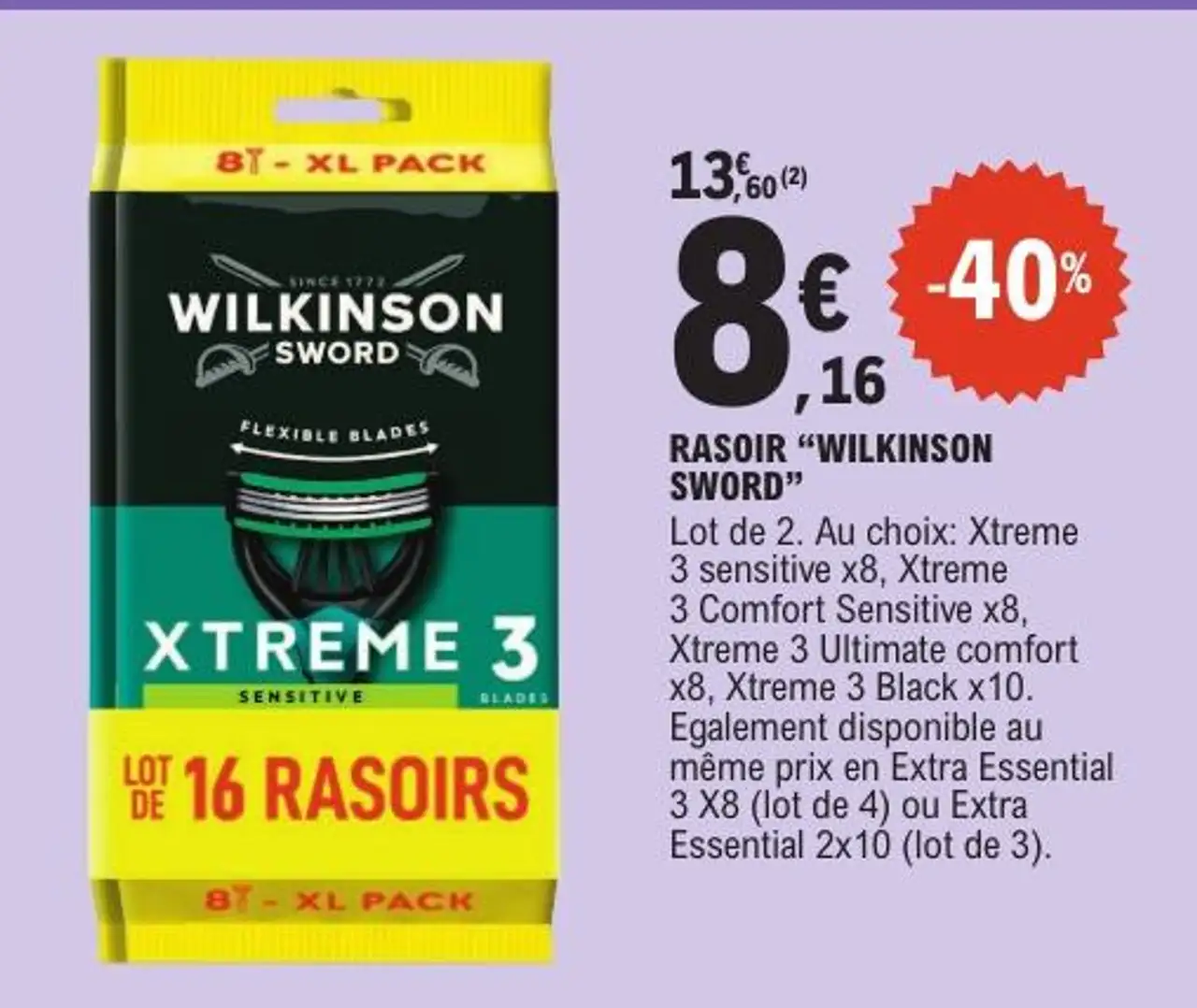 Rasoir "Wilkinson Sword" Xtreme 3