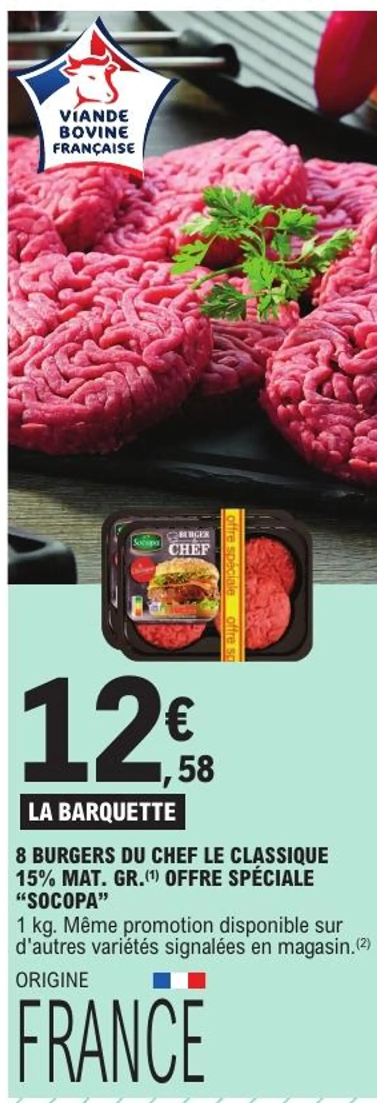 8 Burgers du Chef Le Classique 15% mat. gr. Socopa