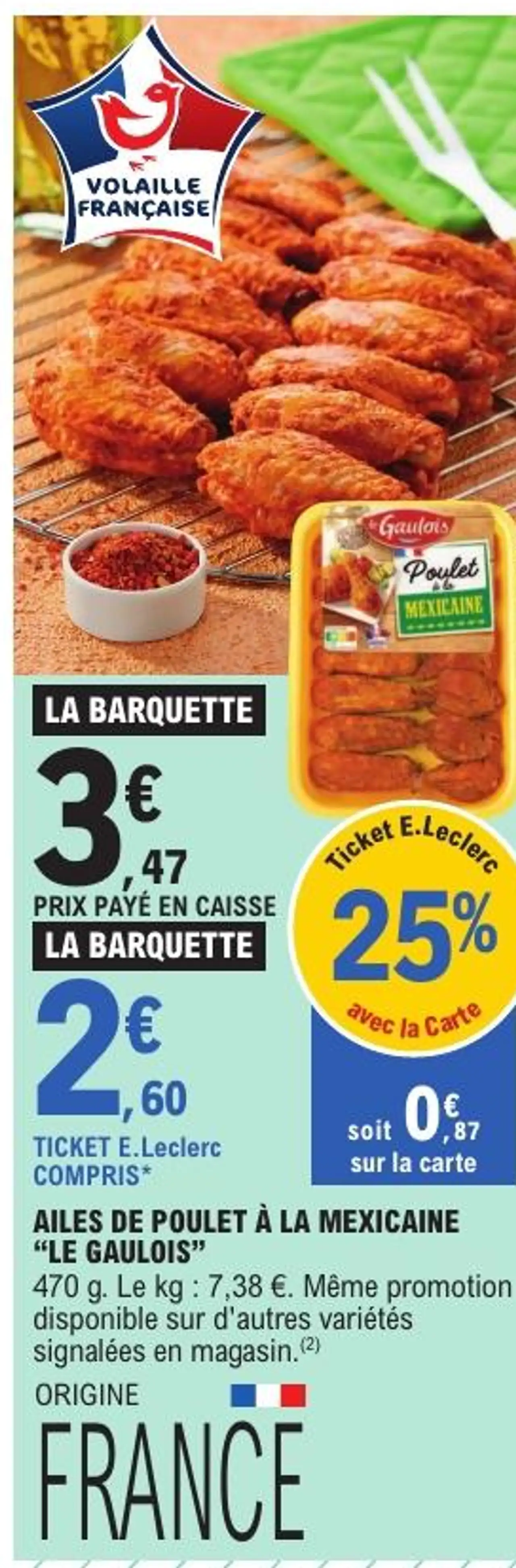 Ailes de poulet à la mexicaine Le Gaulois